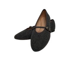 Viviamos Shirley Grey Flannel Flat