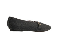 Viviamos Shirley Grey Flannel Flat