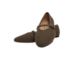 Viviamos Shirley Taupe Flannel Flat