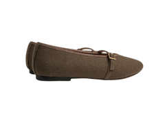 Viviamos Shirley Taupe Flannel Flat