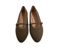 Viviamos Shirley Taupe Flannel Flat