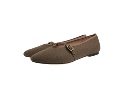 Viviamos Shirley Taupe Flannel Flat