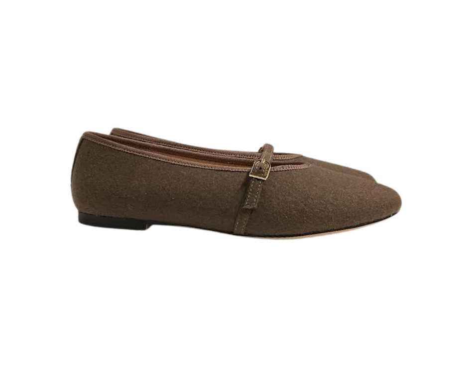 Viviamos Shirley Taupe Flannel Flat