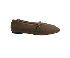 Viviamos Shirley Taupe Flannel Flat