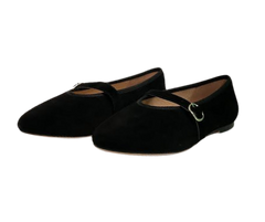 Viviamos Allison Black Suede Flat