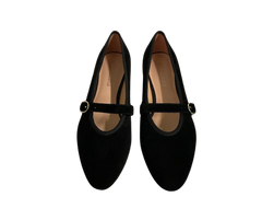 Viviamos Allison Black Suede Flat