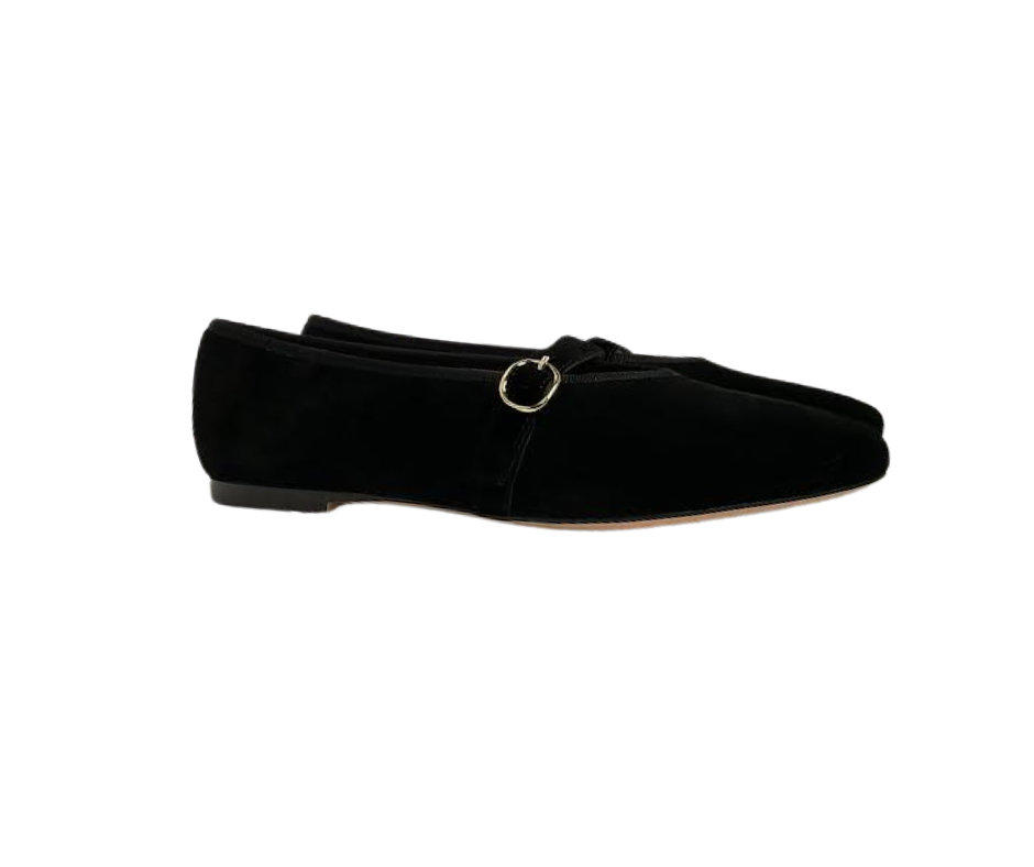 Viviamos Allison Black Suede Flat