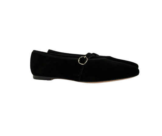 Viviamos Allison Black Suede Flat
