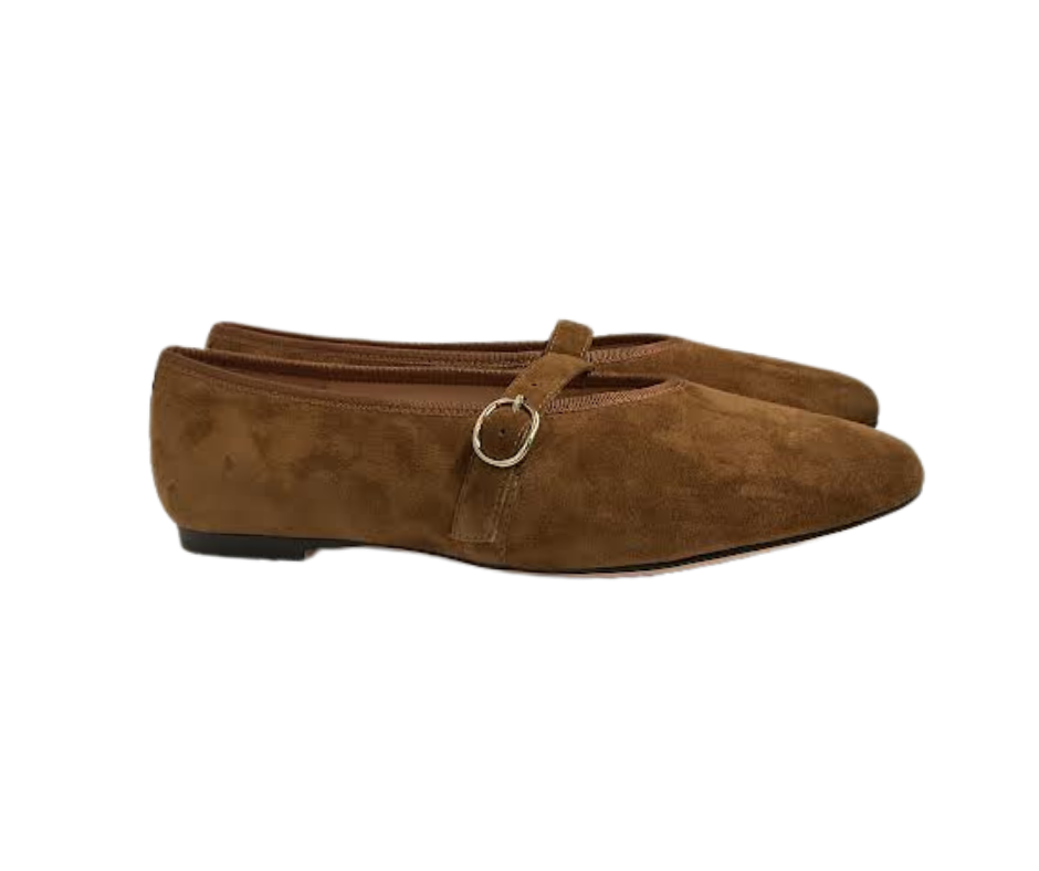 Viviamos Allison Camel Suede Flat