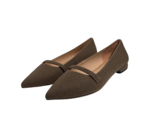 Viviamos Haren Taupe Flannel Fabric Flat
