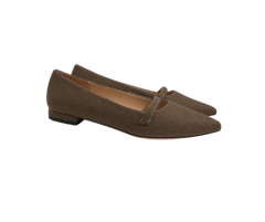 Viviamos Haren Taupe Flannel Fabric Flat