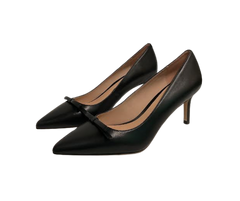 Viviamos Poppy Black Leather Heel