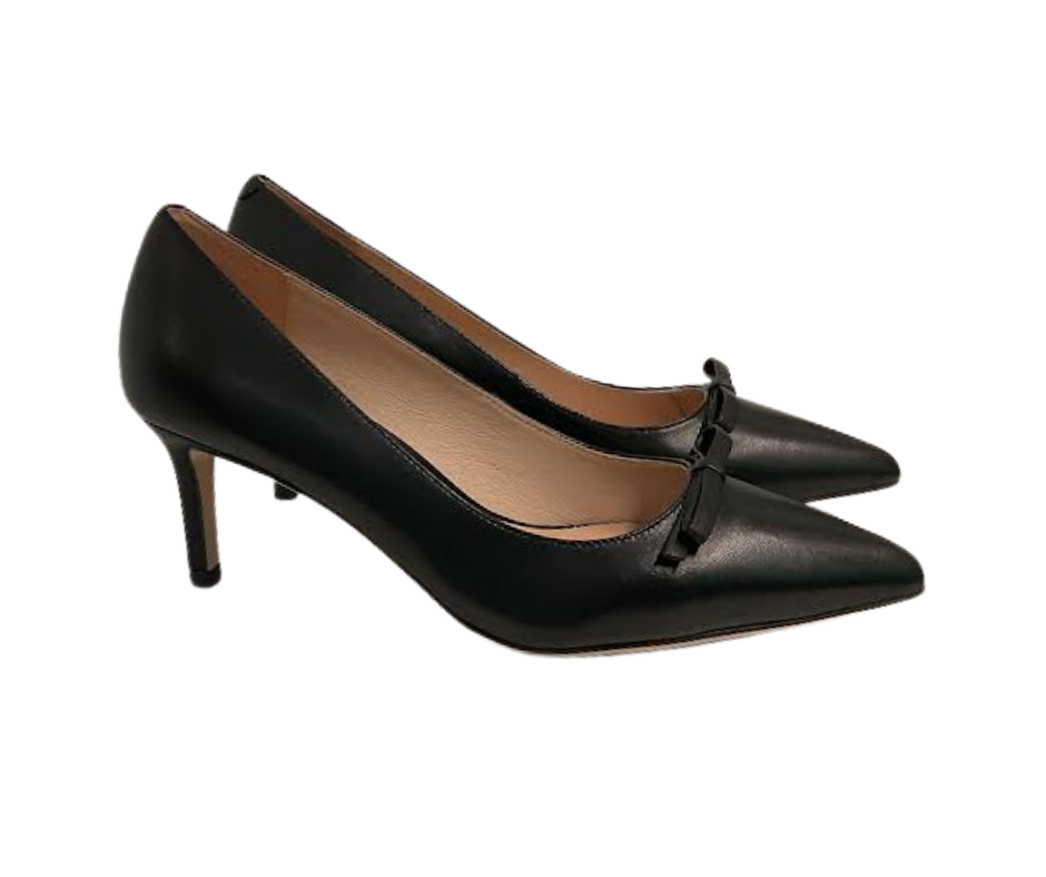 Viviamos Poppy Black Leather Heel