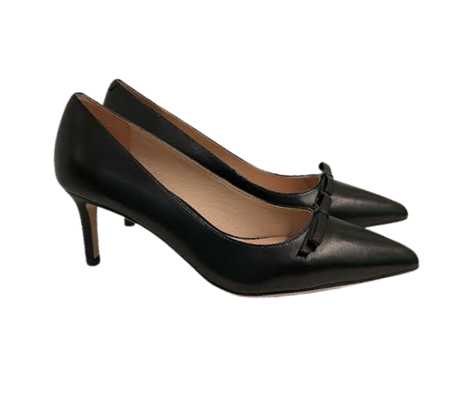 Viviamos Poppy Black Leather Heel