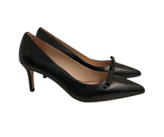 Viviamos Poppy Black Leather Heel