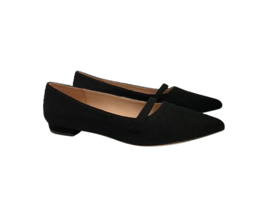 Viviamos Haren Black Flannel Fabric Flat