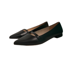 Viviamos Haren Black Leather Flat