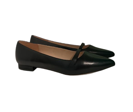 Viviamos Haren Black Leather Flat