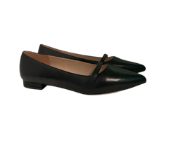 Viviamos Haren Black Leather Flat