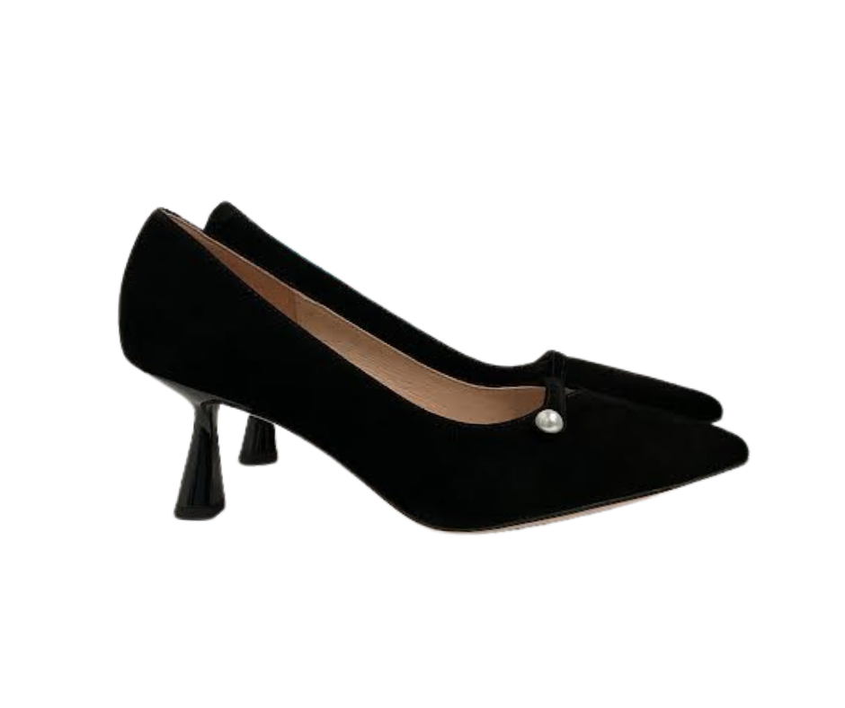 Viviamos Mona Black Suede Heel