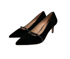 Viviamos Tamia Black Suede Heel