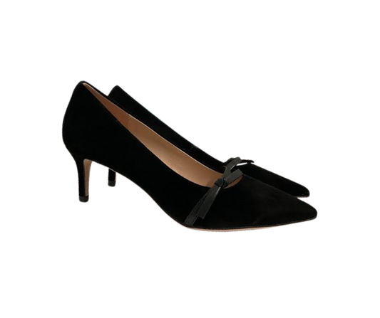 Viviamos Tamia Black Suede Heel