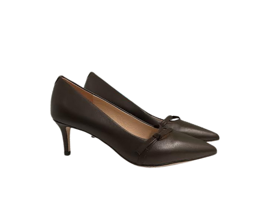 Viviamos Tamia Dark Brown Leather Heel