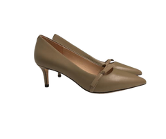 Viviamos Tamia Taupe Leather Heel