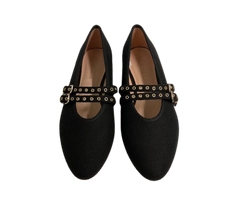 Viviamos Allie Black Leather Flat