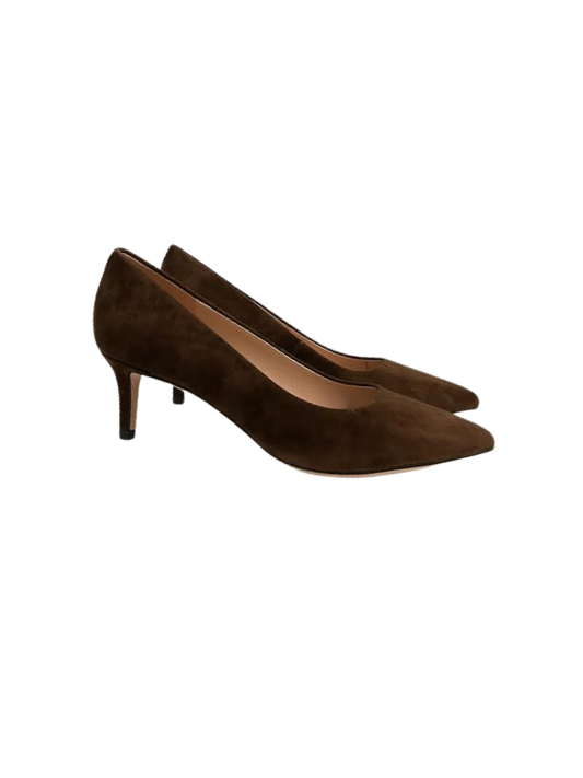 Viviamos Orchid-B Dark Brown Suede Heel