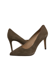 Viviamos Orchid-A Taupe Suede Heel