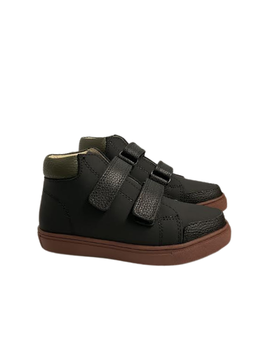 Boutacelli Rover Black Leather Velcro Sneaker