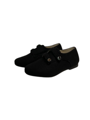 Boutacelli Claro Black Flannel Velcro Shoe