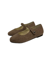Boutaccelli Dots Taupe Flannel Mary Jane