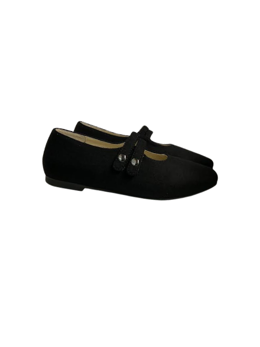Boutaccelli Noam Black Flannel Velcro Mary Jane