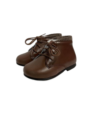 Luccini J301 Brown Leather First Walker Laces Bootie