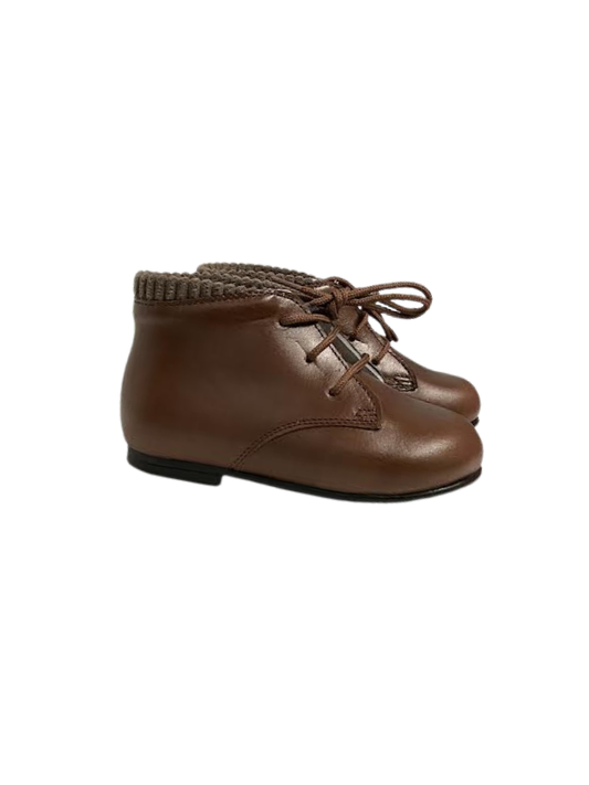 Luccini J301 Brown Leather First Walker Laces Bootie