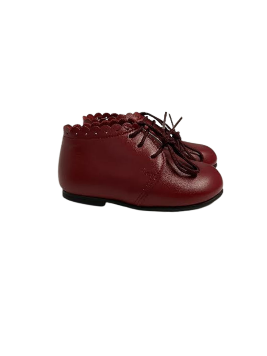 Luccini J300 Red Leather First Walker Laces Bootie