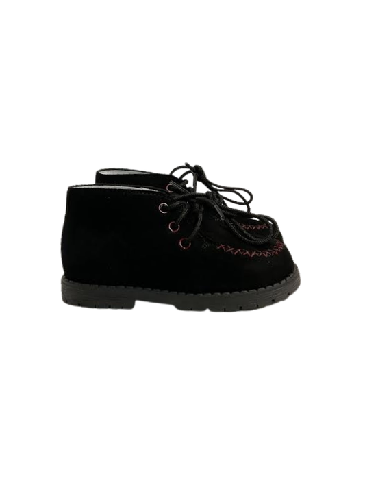Luccini J305 Black Suede First Walker Laces Bootie