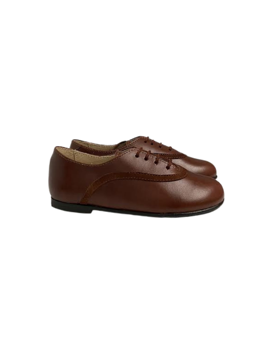 Luccini 9104 Camel Leather Laces Shoe