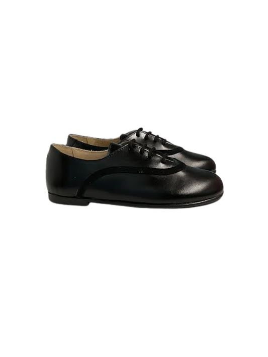 Luccini 9104 Black Leather Laces Shoe