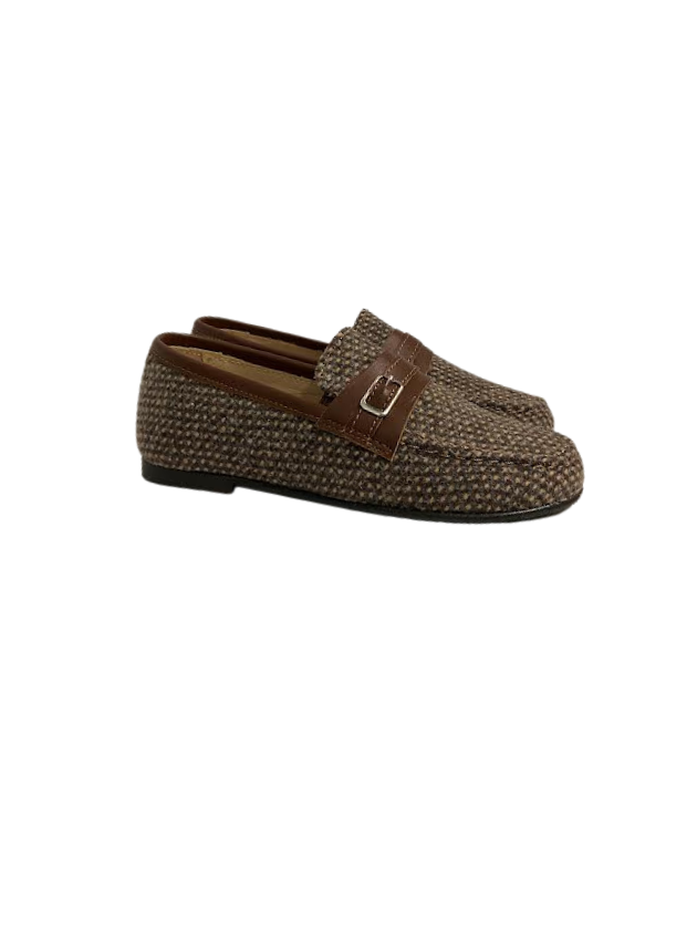 Luccini 9114 Brown Multi Flannel Loafer