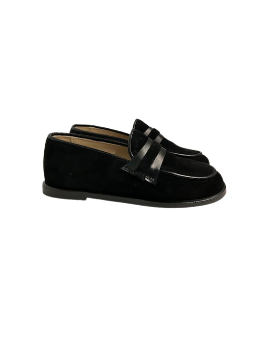 Luccini 9115 Black Suede Loafer