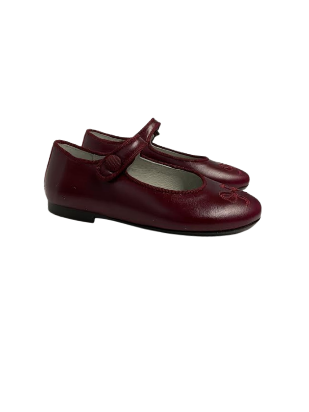 Luccini J291 Burgundy Leather Snap Mary Jane