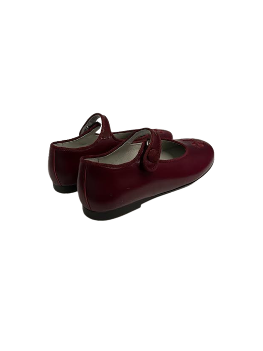 Luccini J291 Burgundy Leather Snap Mary Jane