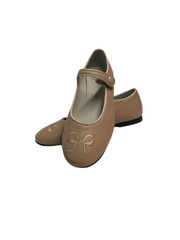 Luccini J291 Taupe Leather Snap Mary Jane
