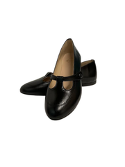 Luccini 9122 Black Leather Low T- Strap