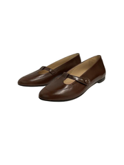 Luccini 9122 Brown Leather Low T- Strap