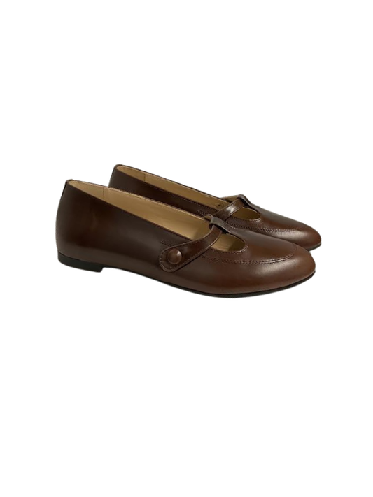 Luccini 9122 Brown Leather Low T- Strap