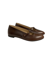Luccini 9122 Brown Leather Low T- Strap